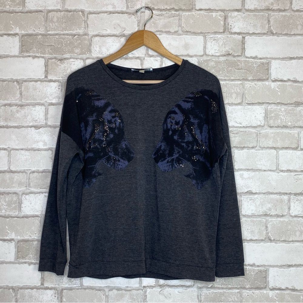 NWOT Lumiere Gray Pullover Long Sleeve Size L